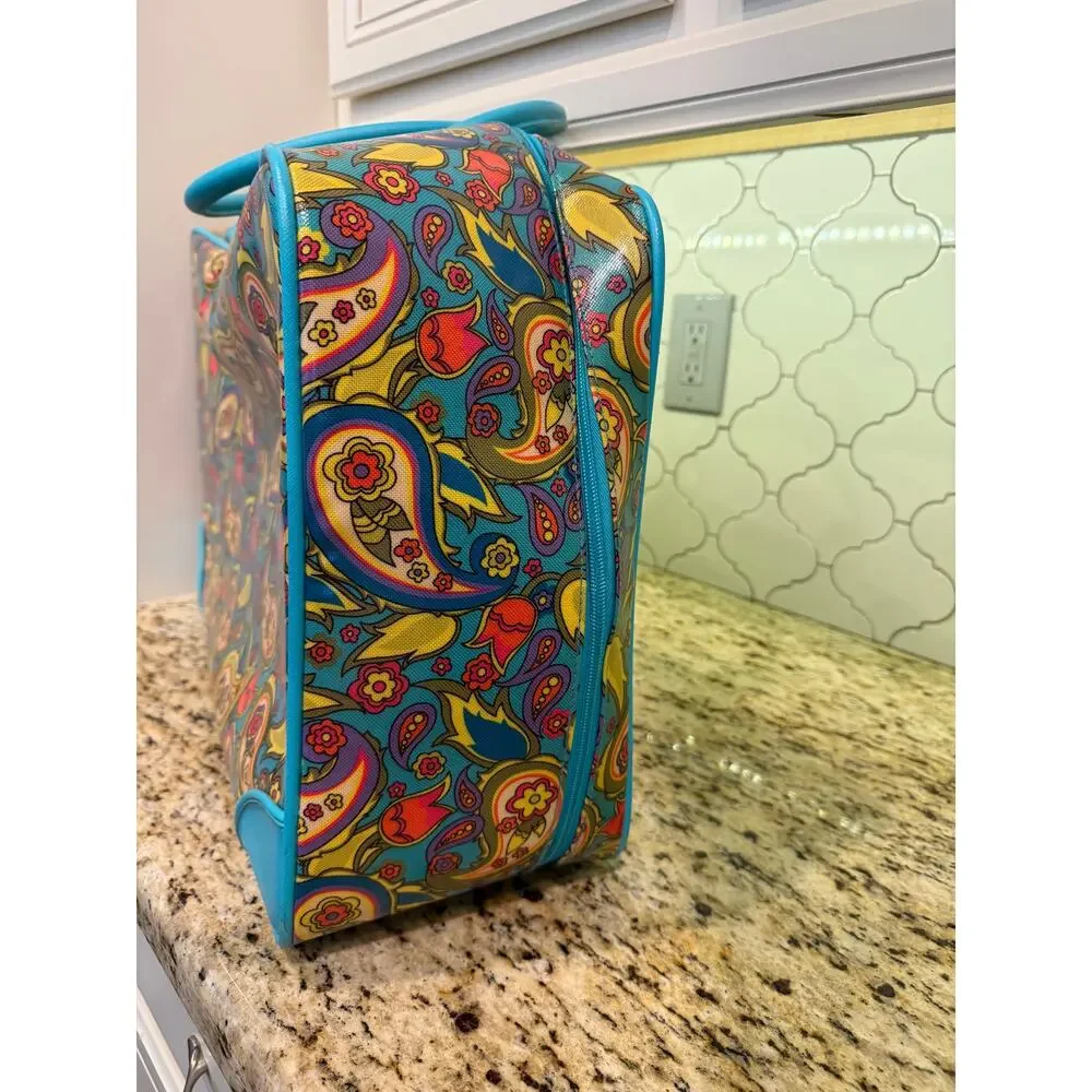 Double Dutch Club blue paisley carry-on flight travel bag-vintage inspired boho